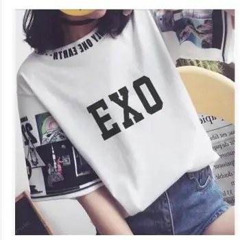 Kpop EXO 2020 Nouă Femei Vrac Tricouri K-pop Guler Rotund Harajuku Student Jumătate Maneca Topuri Tricou de Moda de Vara din Bumbac Tees