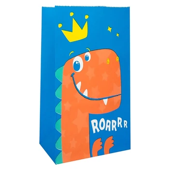 Kraft 10buc Dinozaur Pungă de Hârtie Petrecerea de Ziua Bomboane Sac Goodie Box Trata Bomboane Saci de Petrecere de Aniversare pentru Copii Provizii