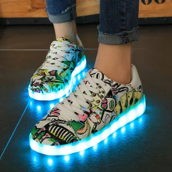 KRIATIV Moda Camuflaj Luminos Adidasi pentru Copii Condus de pantofi pentru sugari USB de încărcare Stralucitoare Fete Adidasi copii aprinde Pantofi