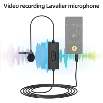 KT-C1Microphone 3.5 mm Clip-on Lavaliera Audio Mini 4m Guler Condensator Rever Mic pentru Vlog-ul de Înregistrare Nikon / iPhone Camerele DSLR