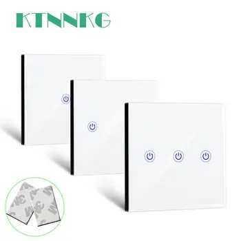 KTNNKG 86 Perete Touch Control de la Distanță fără Fir Transmițător RF Geam Panou + LED pentru Lampa LED 433MHz EV1527 Cip