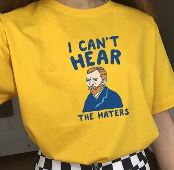 Kuakuayu HJN Van Gogh nu Aud Haters Funny T-Shirt pentru Femei de Vară Drăguț Mâneci Scurte Tipărite Tee Hipsters Meme Tricou
