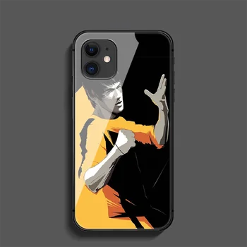 Kung Fu Bruce Lee Telefon Sticlă Călită Caz Acoperire Pentru Iphone 5 6 7 8 11 12 5S 6S X Xr XS Se Max Plus Pro Mini Mobil