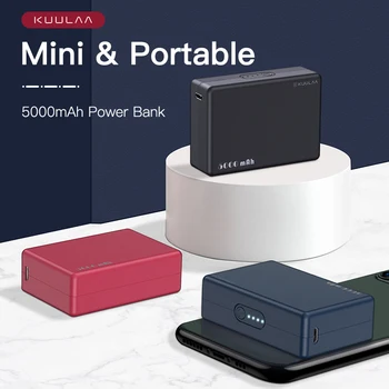 KUULAA Mini Power Bank 5000mAh Tip C Powerbank de 5000 mAh Încărcător Portabil Extern Încărcător de Baterie Pentru mi 9 10 Samsung iphone