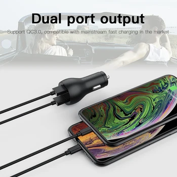 KUULAA Quick Charge 3.0 36W Dublu USB Masina Încărcător Pentru Xiaomi Mi 9 Huawei P30 Pro QC3.0 QC 3.0 Masina Rapid de Încărcare Încărcător de Telefon