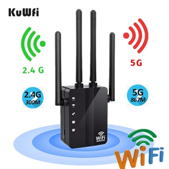 KuWFi 300/1200Mbps Wireless WiFi Repeater Wifi Extender Dual Band AP Router Wi-Fi Amplificator Rază Lungă de Amplificator de Semnal