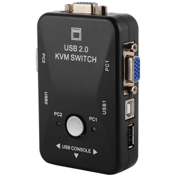 KVM VGA Switcher 2 Porturi USB 2.0 Switch KVM Caseta Adaptor Ideal pentru PC Tastatura Mouse-ul Scanner Imprimantă și Mai mult 1920x1440