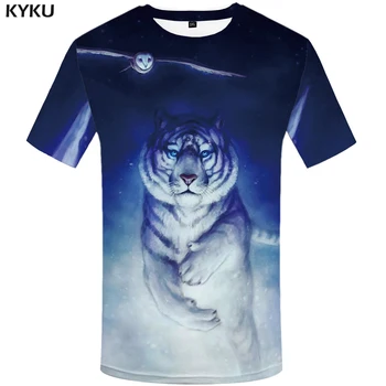 KYKU Tigru tricou Bufnita Îmbrăcăminte Haine Animal, tricouri Plus Dimensiune T-shirt pentru Bărbați Maneci Scurte Topuri Teuri de Moda XS-8XL