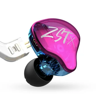 KZ ZST X 1BA+1DD Unitate Hibrid În ureche Căști HIFI Bass Sport DJ Earbud Cască Cu Argint-placate cu Cablu Căști vs eastin