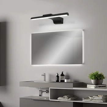 L400/600/800mm cu led-uri moderne oglinda de la baie de lumină toaleta oglinda lămpi pentru acasă toaletă dulap iluminat alb sau negru terminat