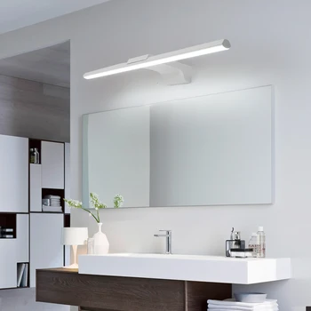 L400/600/800mm cu led-uri moderne oglinda de la baie de lumină toaleta oglinda lămpi pentru acasă toaletă dulap iluminat alb sau negru terminat