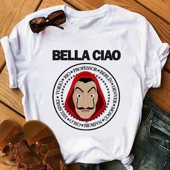 La casa de papel t shirt pentru femei Haine de vară 2020 Maneca scurta Doamnelor T-Shirt Bella ciao amuzant Topuri de sex Feminin Tumblr tee