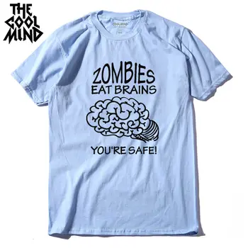 LA COOLMIND casual, o-neck loose zombies mananca creierul bărbați T-shirt cu maneci scurte din bumbac crewneck rece amuzant mens T shirt