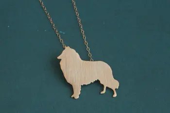 La Modă Personalizate Shetland Sheepdog Pandantiv De Aur De Argint De Culoare De Animale Colier Statement