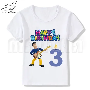 La mulți ani Tricou Desene animate Pompierul Sam Haine Copii Fete T-shirt Prezenta Copii Îmbrăcăminte Copil Tees