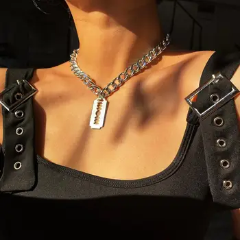 Lacteo Minimalist, Simplu aparat de Ras Pandantiv Colier Bijuterii pentru Femei 2020 Moda Gotic Întuneric Clavicula Lanț Cravată Colier