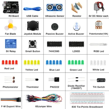 LAFVIN de Bază Starter Kit include Senzor cu Ultrasunete,de Șuntare pentru Arduino pentru UNO cu Tutorial