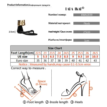 LALA IKAI Vara Plat Sandale Gladiator Flip Flops Bandă Îngustă Femei Sandale 2020 Noi de Vara Femei Pantofi 014A2039 -49
