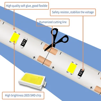 Lampă cu Led-uri De 0,5 M 1M 2M 3M 4M 5M Led Hand Matura Senzor de Lumină de Bandă USB Impermeabil Flexibil Led Strip Dormitor Bucătărie de Iluminat