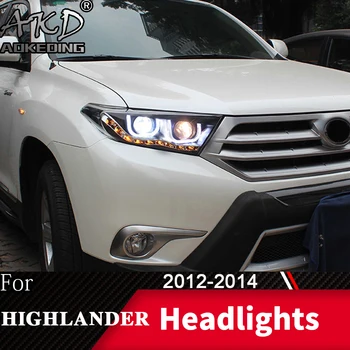 Lampă de cap Pentru Toyota Highlander 2012-Kluger Faruri de Ceata Lumini de Zi de Funcționare Lumina DRL H7 LED Bi Xenon Bec Auto