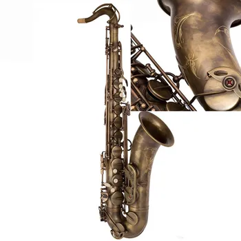 L&K Brand Saxofon Tenor Profesionist B Plate de cupru Antic Saxofone Instrumente Muzicale Simulare Inscripție gravată