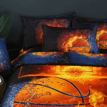 Lannidaa 3D Imprimate Kong Fu Baschet Carpetă Acopere Set Minge de Foc Cuvertură de pat fata de Perna Set de lenjerie de Pat Bedquilt Coperta 2/3PCS Seturi