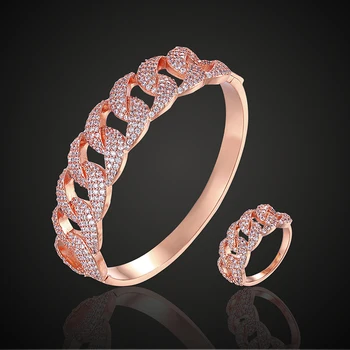 Lanruisha brand de lux micro deschide setare zircon lanț stil brățară cu inel clasic brățară moda bijuterii pentru toată lumea
