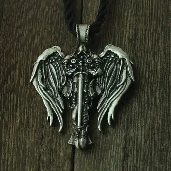 Lanseis 1buc Celt Cross barbati colier Irlandez Cruce Cu Aripi de Înger pandantiv Diablo Arhanghelul proteja talisman bijuterii