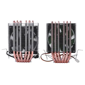 Lanshuo 6 Conducte De Căldură Cu 3 Fire Fără Lumină Single Fan, Cpu Fan Radiator Cooler Radiator Pentru Intel Lga 1155/1156/1366 De Căldură Răcitor