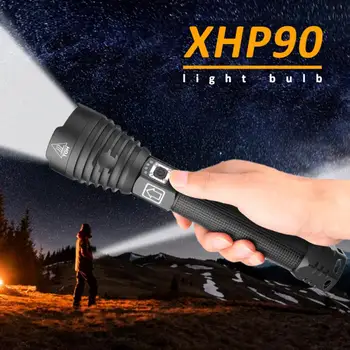 Lanterna Led-uri 90000 Lumeni XHP90 cel Mai Puternic Lanterna 26650 Usb, Lanterna XHP90 Felinar 18650 de Vânătoare Lampă de Mână de Lumină