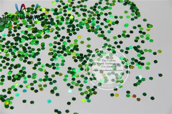 LAP-6 Forma de Mere Sclipici Dimensiune 3 mm laser holografic Verde culoare paillette pentru Arta Unghiilor și DIY supplies1pack=50g