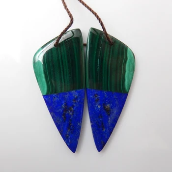 Lapis Lazuli Și Malachit Cercei Șirag de mărgele de Piatră Naturală DIY Bijuterii Cercei Pentru Vara Norocos Bijuterii Accesorii 46x18x4mm 14g