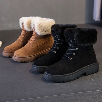 Lapolaka 2021 Brand Nou Cizme De Iarna Pentru Femei Pantofi Platforma Shoelaec Confortabil Munca De Birou Pantofi Doamnelor De Pluș Cald Zăpadă Bootie