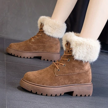 Lapolaka 2021 Brand Nou Cizme De Iarna Pentru Femei Pantofi Platforma Shoelaec Confortabil Munca De Birou Pantofi Doamnelor De Pluș Cald Zăpadă Bootie