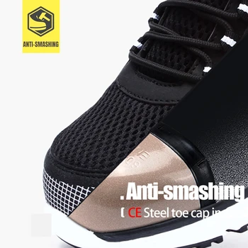 LARNMERN Bărbați Steel Toe Pantofi de protecție Ușor, Respirabil, Anti-puncție Anti-statice, Non-alunecare Reflectorizante Bocanci Adidas