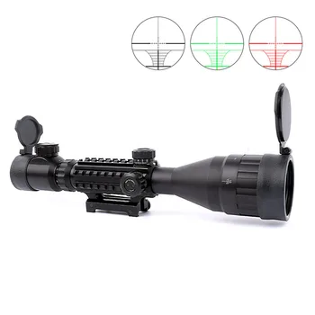 Laser domeniu de Aplicare 4-16x50 Rosu Verde Iluminat Reticul Riflescope domeniul de Aplicare Lunetist cu Lanterna 20MM Feroviar Monteaza pentru Vânătoare