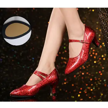 Latină pantofi de dans femeie ballroom tango aproape toe pantofi de dans pentru femei Doamnelor fete latino, modern, salsa cu toc Cauciuc unic