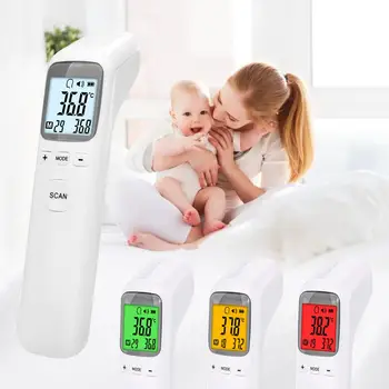 LCD cu 3 Culori Termometru Frunte Arma Adulti Copil LCD Display Digital, Termometru de Frunte Non-Contact cu Infraroșu Baby Termometru