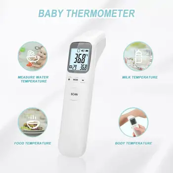 LCD cu 3 Culori Termometru Frunte Arma Adulti Copil LCD Display Digital, Termometru de Frunte Non-Contact cu Infraroșu Baby Termometru