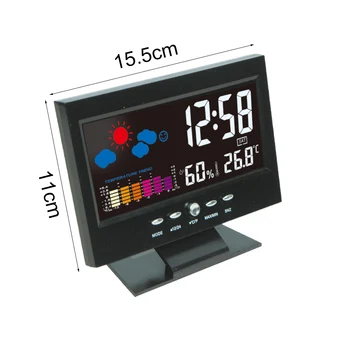LCD de Interior Digital Termometru Higrometru Ceas Deșteptător Calendar, Stație Meteo Ceas de Birou Temperatură Umiditate Metru Barometru
