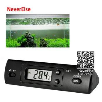 LCD Digital Acvariu Termometru Senzor de Afișare Ceas Rezervor de Pește de Apă la Temperatura de Măsură Reporter Afișează grade Celsius și Farenheit
