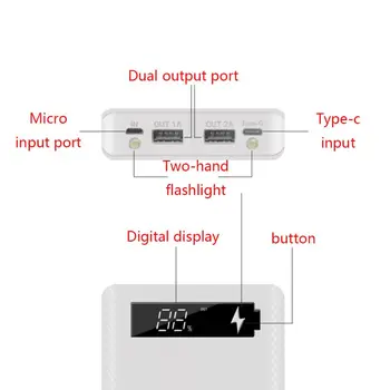 LCD Display DIY 10x18650 Caz Baterie Power Bank Shell Extern Portabil Cutie fără Acumulator Powerbank Protector