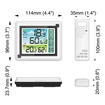 LCD Stație Meteo Digitală Termometru Higrometru Interior Exterior Dispozitiv de Monitorizare a Temperaturii _WK