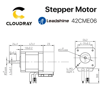 Leadshine Nema 17 Motor pas cu pas (42CME06）Buclă Închisă 0.6 N. m 2.5-O cu Encoder Router CNC Gravura mașină de frezat 3D printer