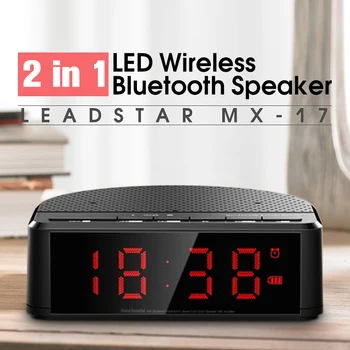 LEADSTAR MX-17 Wirelss LED Ceas Deșteptător Difuzor bluetooth Hands-free Apeluri Radio FM Amplificator Suport TF Card de Acasă Difuzor