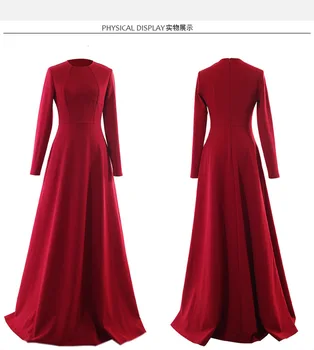 Leagăn mare rochie de Primavara-Toamna Celebritate Temperament Roșu Bordeaux Super Mult Solidă Slim Rochie cu Maneci Lungi de Mari Dimensiuni Rochie F1135
