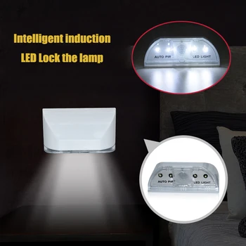 LED Blocare a Ușii Cabinetului de Inducție Lumina de Noapte Mici PIR Infrarosu IR Wireless Blocare Ușă Lampă Auto Senzor de Mișcare Cheii Lumina