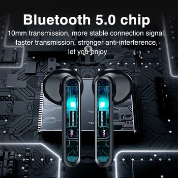 LED Bluetooth 5.0 Căști fără Fir, Căști Auriculare Control Tactil Sport Cască funcția de Anulare a Zgomotului pentru Xiaomi iPhone TWS Căști