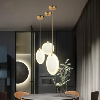 LED candelabru modern, simplu de aur de lux lustra dormitor lampă de noptieră sala de mese candelabru bucătărie lampa iluminat interior