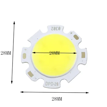 LED COB Chip Sursa de Iluminat 10-28mm 100buc 3W 5W 7W putere de 10W, 12W 300ma Alb DIY Reflectoarelor corp de Iluminat cu Tub de Lumină Lampă de Plafon Bec JQ